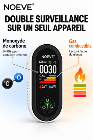 Surveillez le monoxyde de carbone et les fuites de gaz en temps réel avec NOEVE